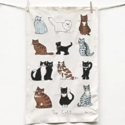 Poppy Treffry Topcats Tea Towel- Tea|Tea Towels