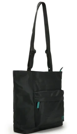 Ori London Trafalgar Tote B All Black Teal Capsule Recycled Cavas Tote- Medium- Bags