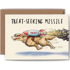 Bewilderbeest Treat-Seeking Missile Greetings Card- Greeting Cards