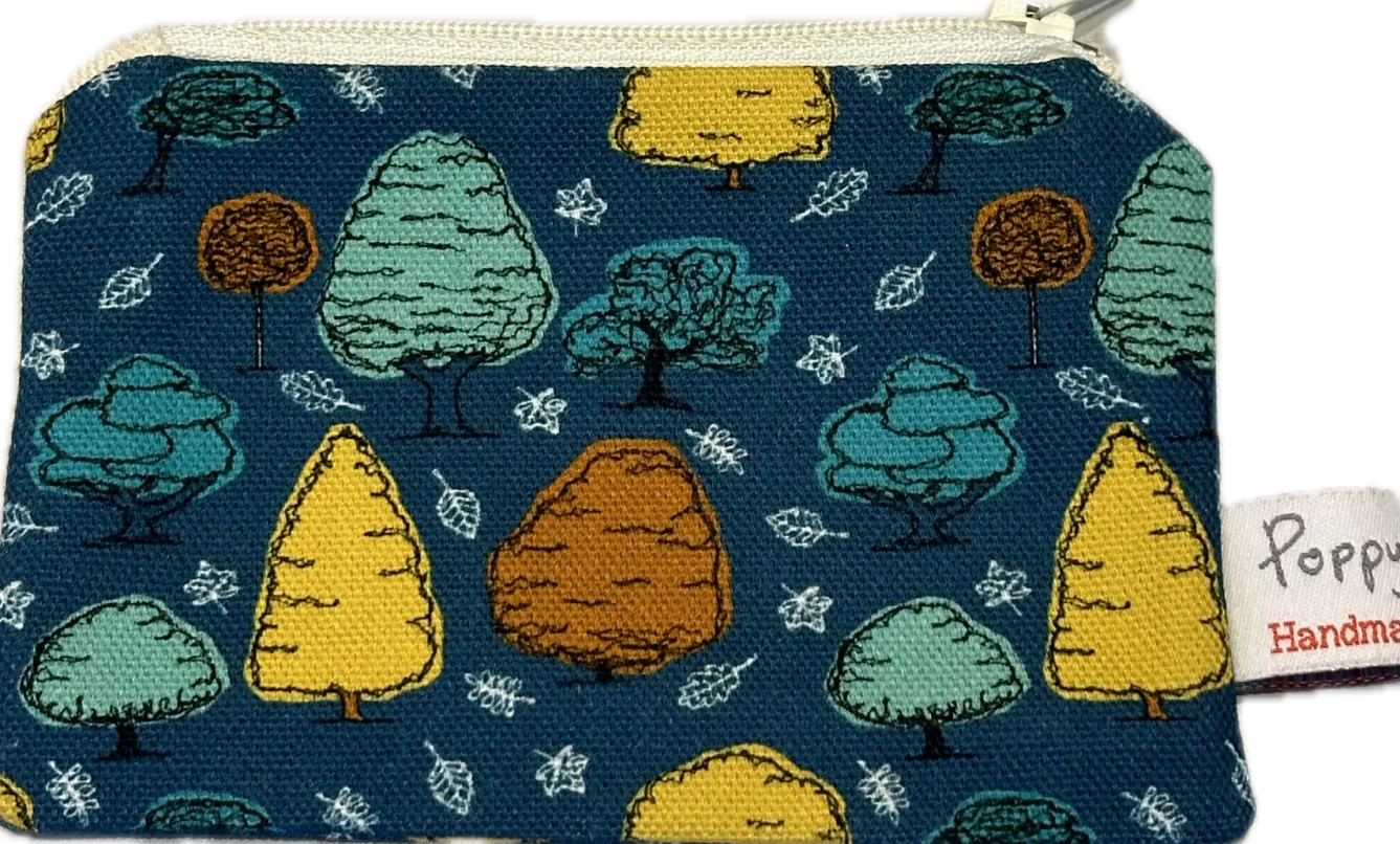 Poppy Treffry Trees Small Flat Coin Purse- Storage|Bags