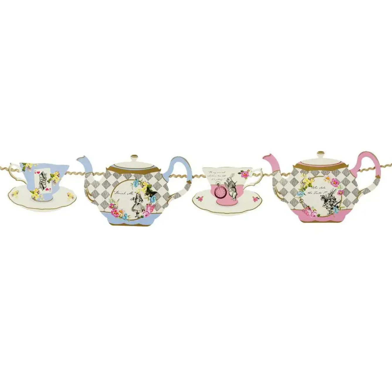 Talking Tables Truly Alice Teapot Bunting- Seasonal Decor