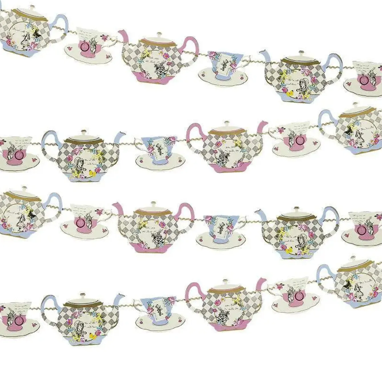 Talking Tables Truly Alice Teapot Bunting- Seasonal Decor