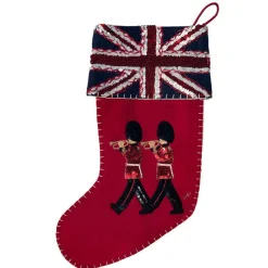 Jan Constantine Trumpeter Christmas Stocking - Red- Seasonal Decor