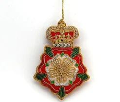 Tinker Tailor Tudor Rose with  Crown Decoration by London- Christmas Decorations|Seasonal Decor