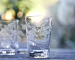 The Vintage List Tumbler with Fern Design by- Glassware