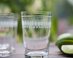 The Vintage List Tumbler with Ovals Design by- Glassware