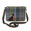 Earth Squared Bags Tweed Applique Brown Dog Messenger Bag- Bags