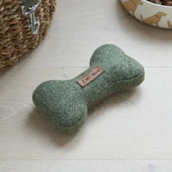 Sweet William Tweed Dog Bone Shaped Dog Toy - Green- Pets