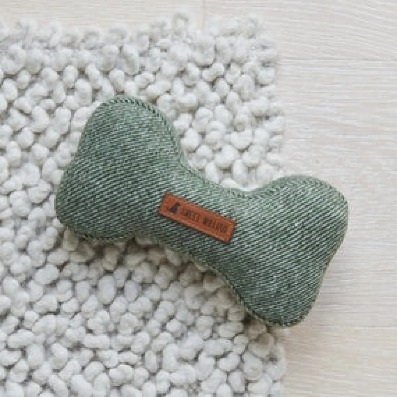 Sweet William Tweed Dog Bone Shaped Dog Toy - Green- Pets