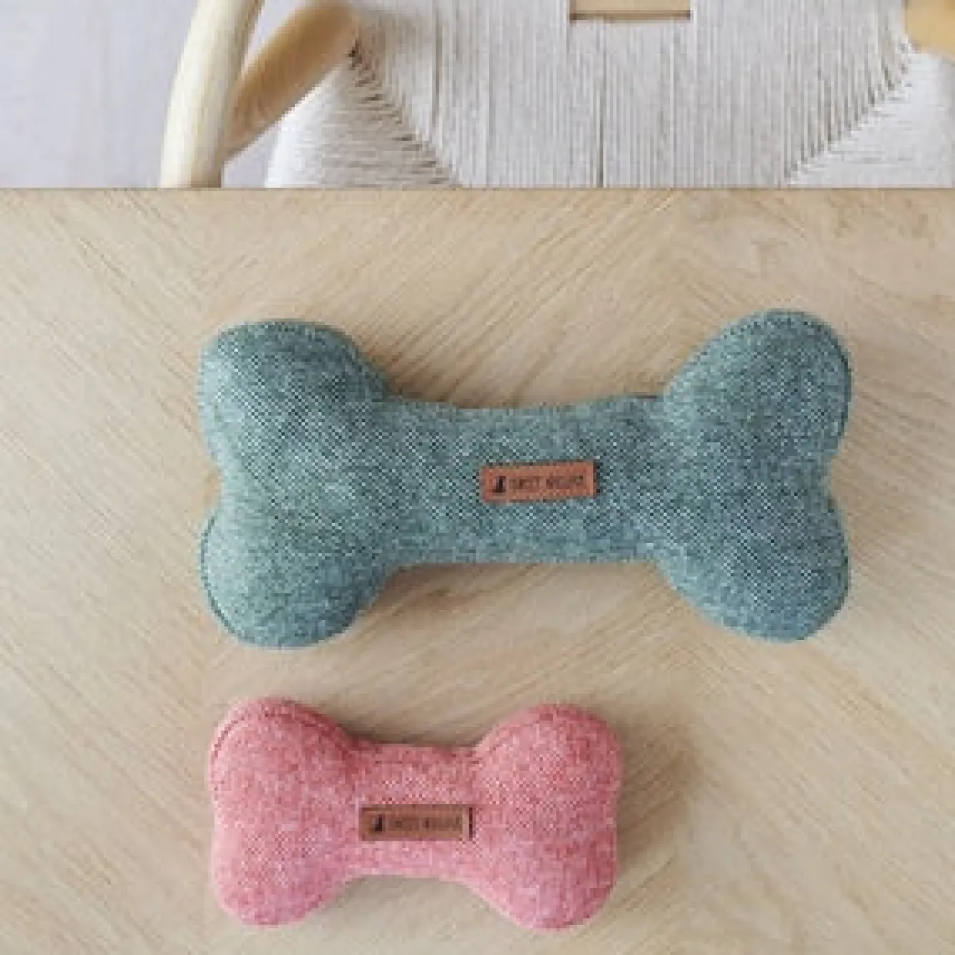 Sweet William Tweed Dog Bone Shaped Dog Toy - Green- Pets