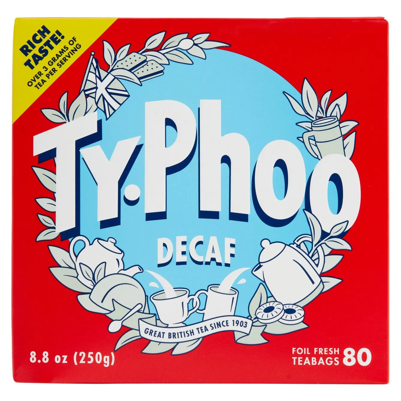 Tea & Biscuits Typhoo Decaffeinated Tea Teabags, 80 ct.- Tea