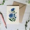 Becky Amelia Ultramarine Wildflowers Greeting Card- Greeting Cards