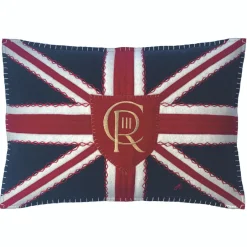 Jan Constantine Union Jack Coronation Insignia Pillow - Shield- Royal|Pillows & Throws