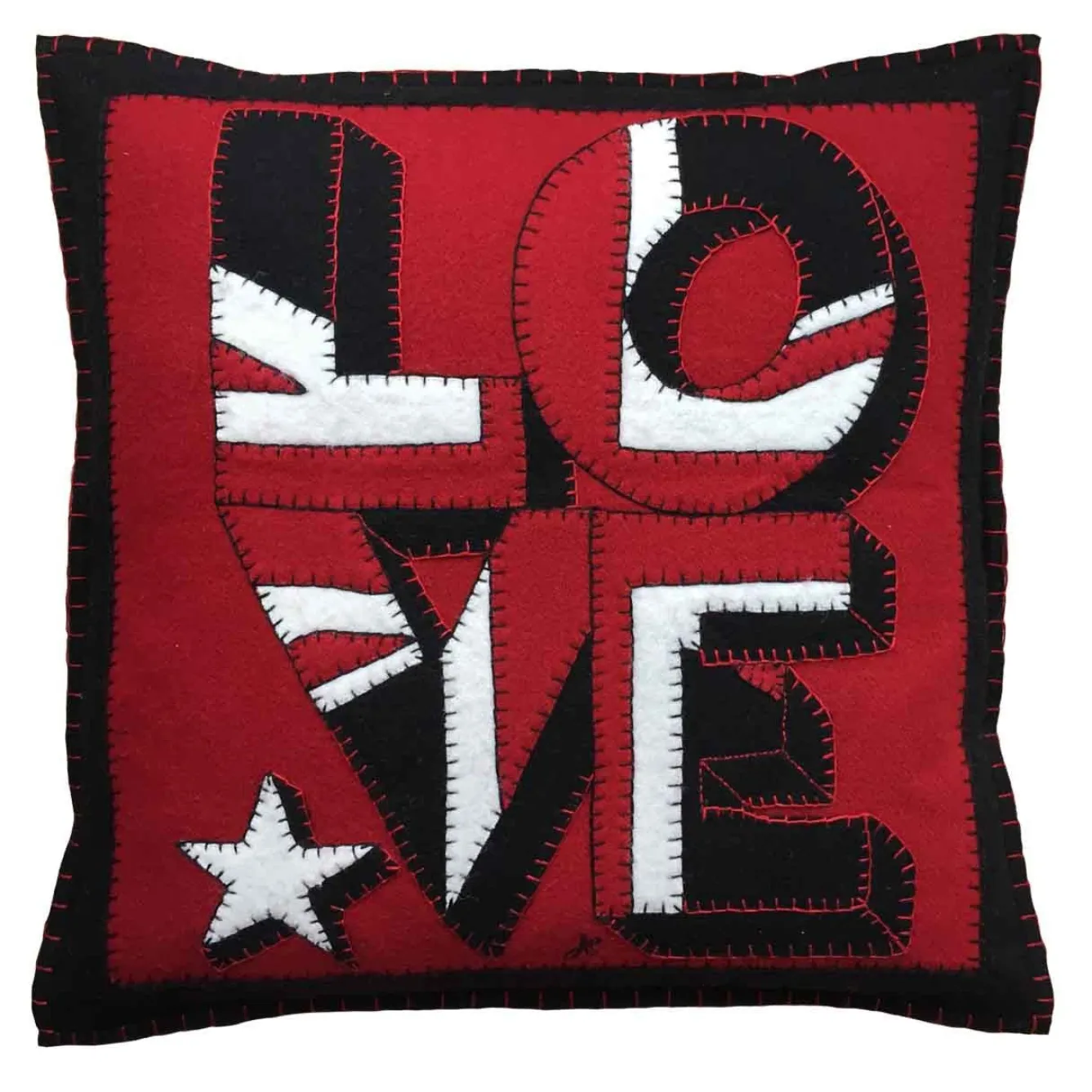 Jan Constantine Union Jack Love Pillow - Red- Pillows & Throws