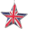 St. Nicolas Union Jack Sparkly Star Decoration- Christmas Decorations|Seasonal Decor