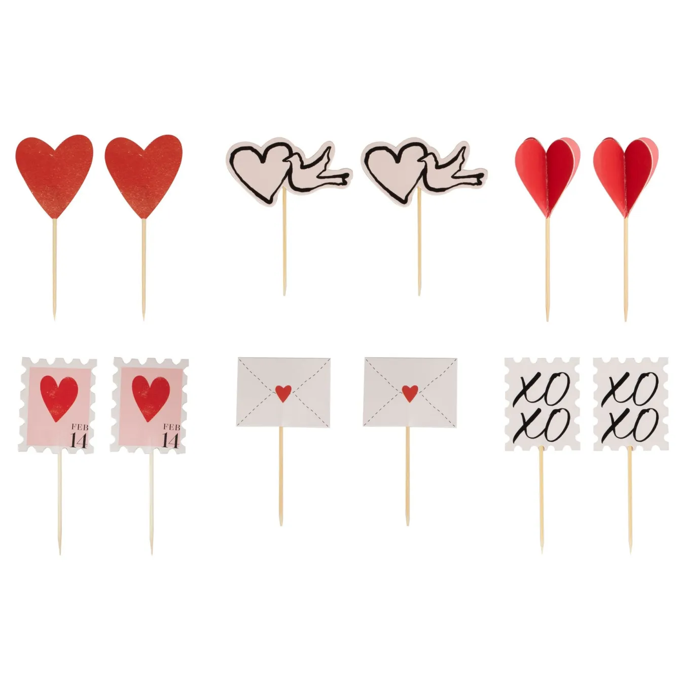 Ginger Ray Valentines Cupcake Toppers- Valentine's Day|Seasonal Decor