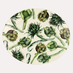 Emma Bridgewater Vegetable Garden Artichoke Medium Oval Platter- Serving Plates & Boards