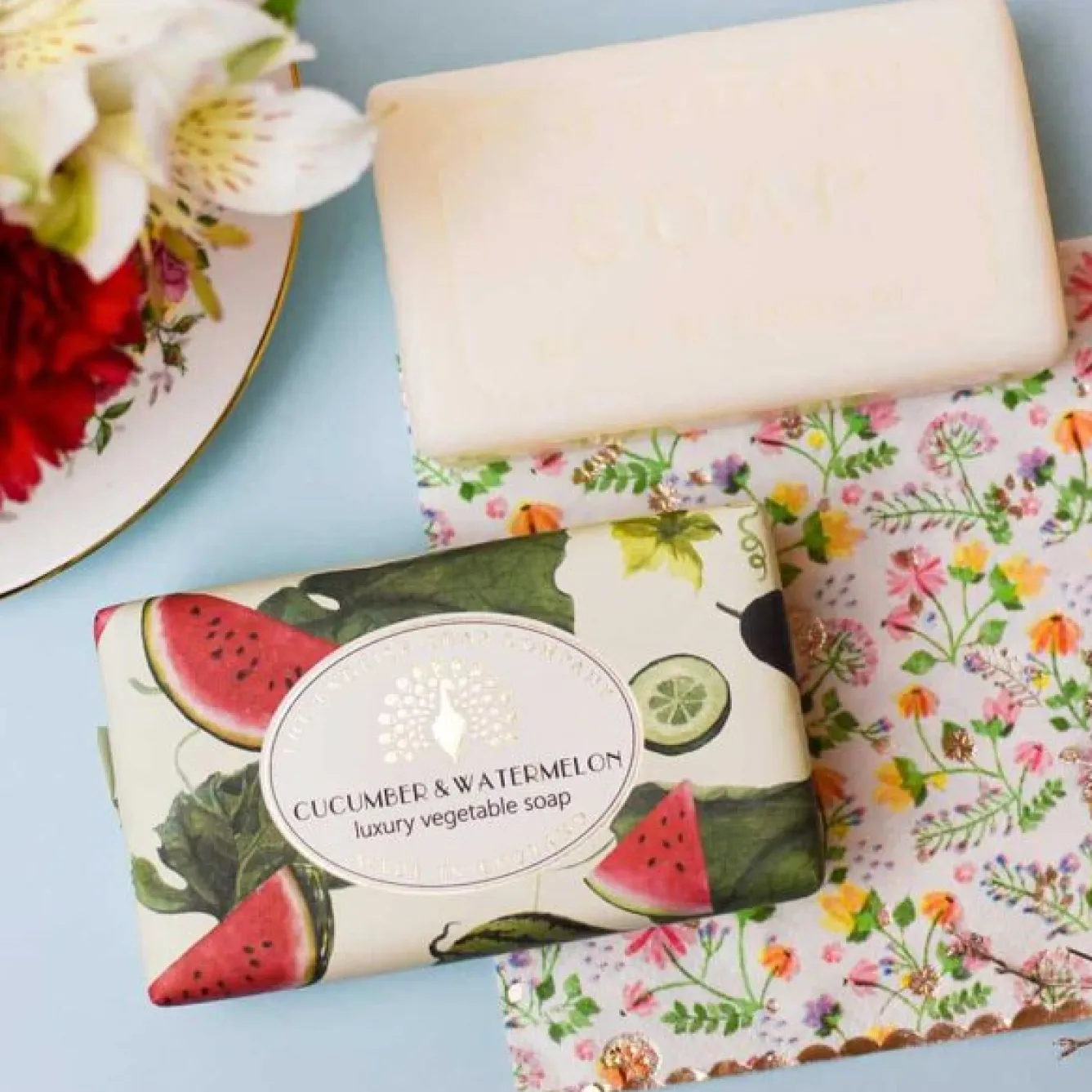 English Soap Company Vintage Cucumber & Watermelon Soap- Soaps & Lotions
