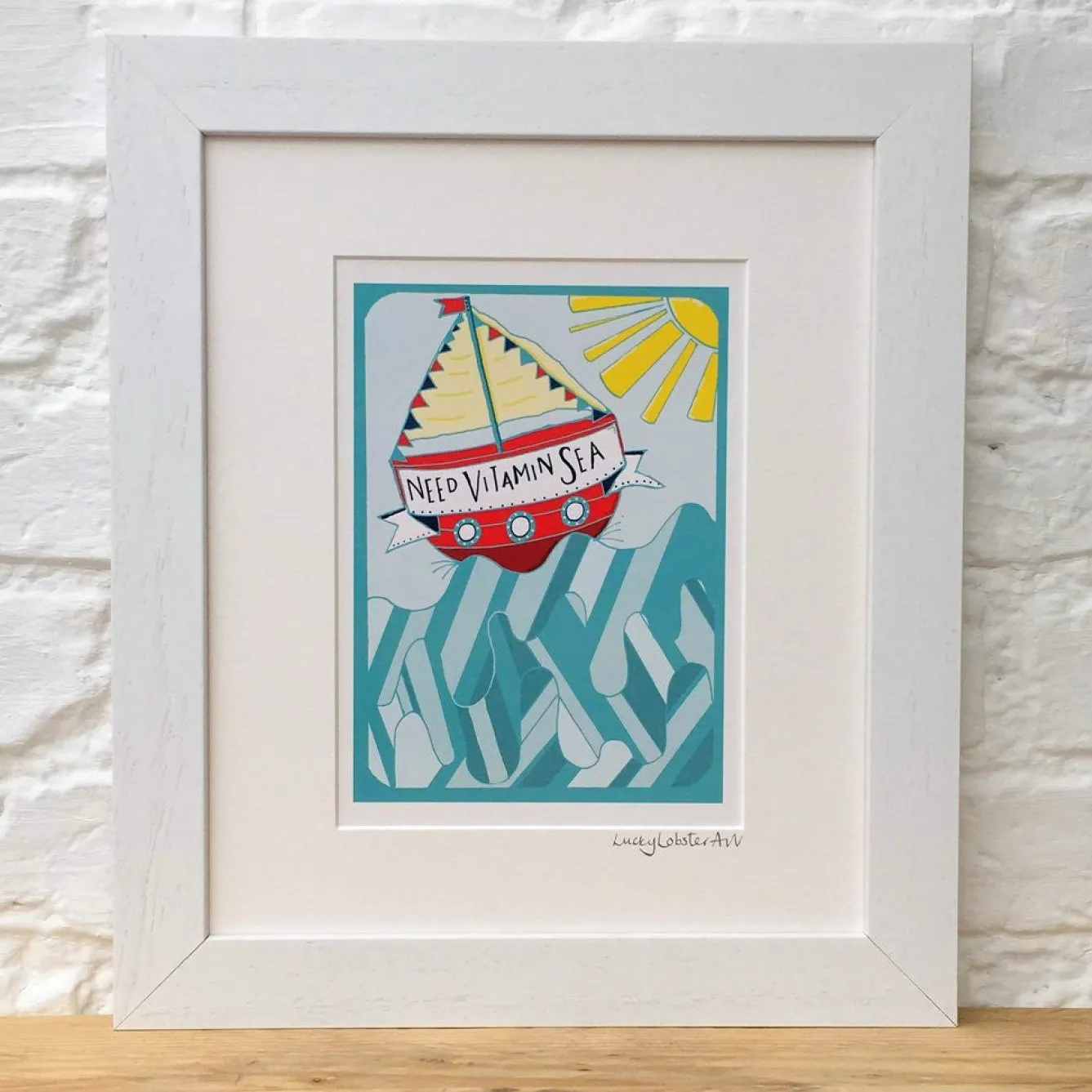 Lucky Lobster Vitamin Sea Print Framed- Art
