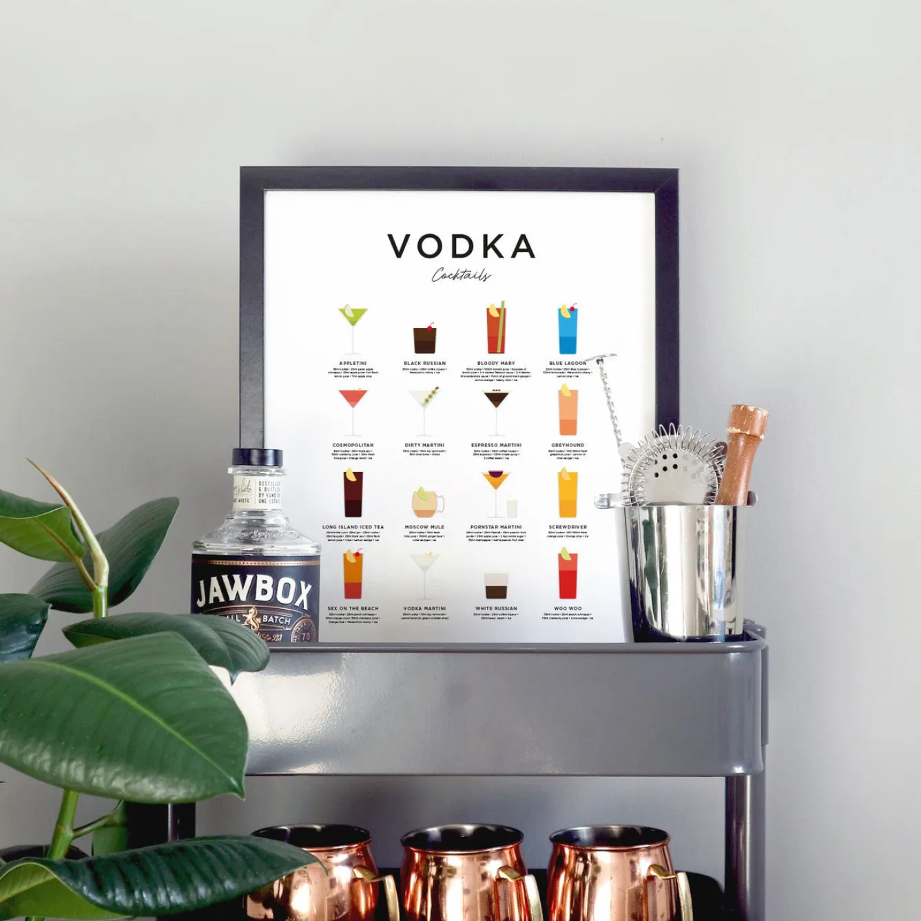 Everlong Print Co. Vodka Cocktails Print - Framed- Art