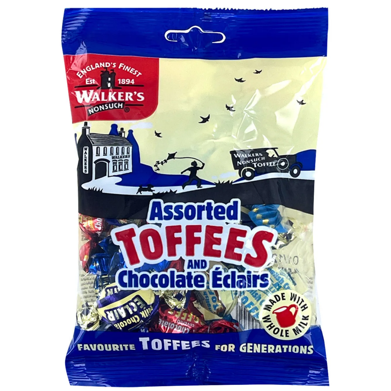 Tea & Biscuits Walker's Assorted Toffees and Chocolate Eclairs- Sweets/Candy