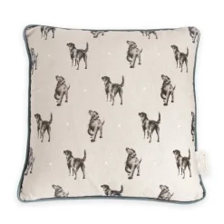 Wrendale Designs 'Walkies' Decorative Pillow- Pillows & Throws