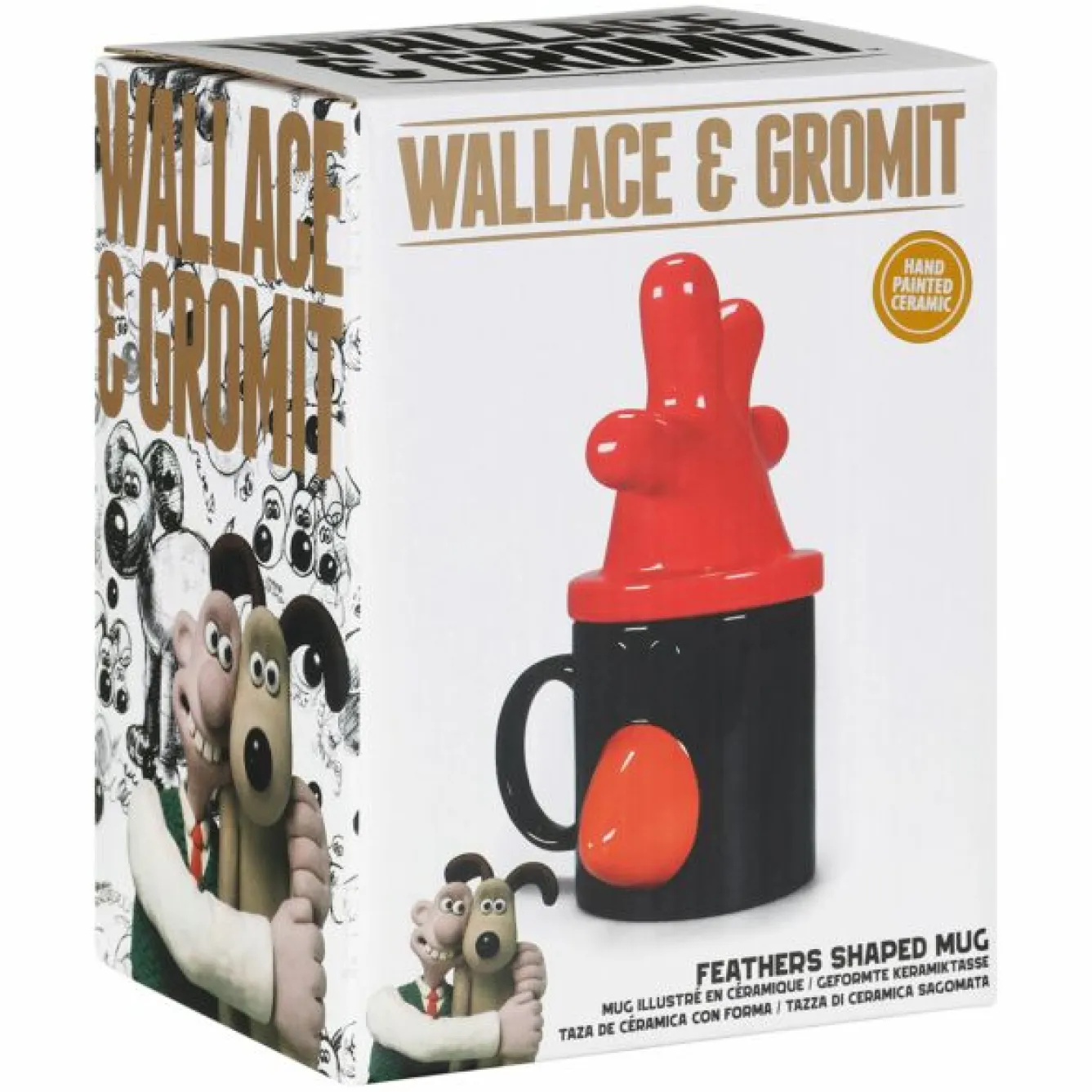 Half Moon Bay Wallace & Gromit Feathers McGraw Ceramic Mug- Whimsical
