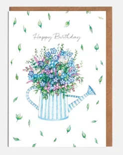 Lottie Murphy Watering Can Floral  Birthday Card- Gardening