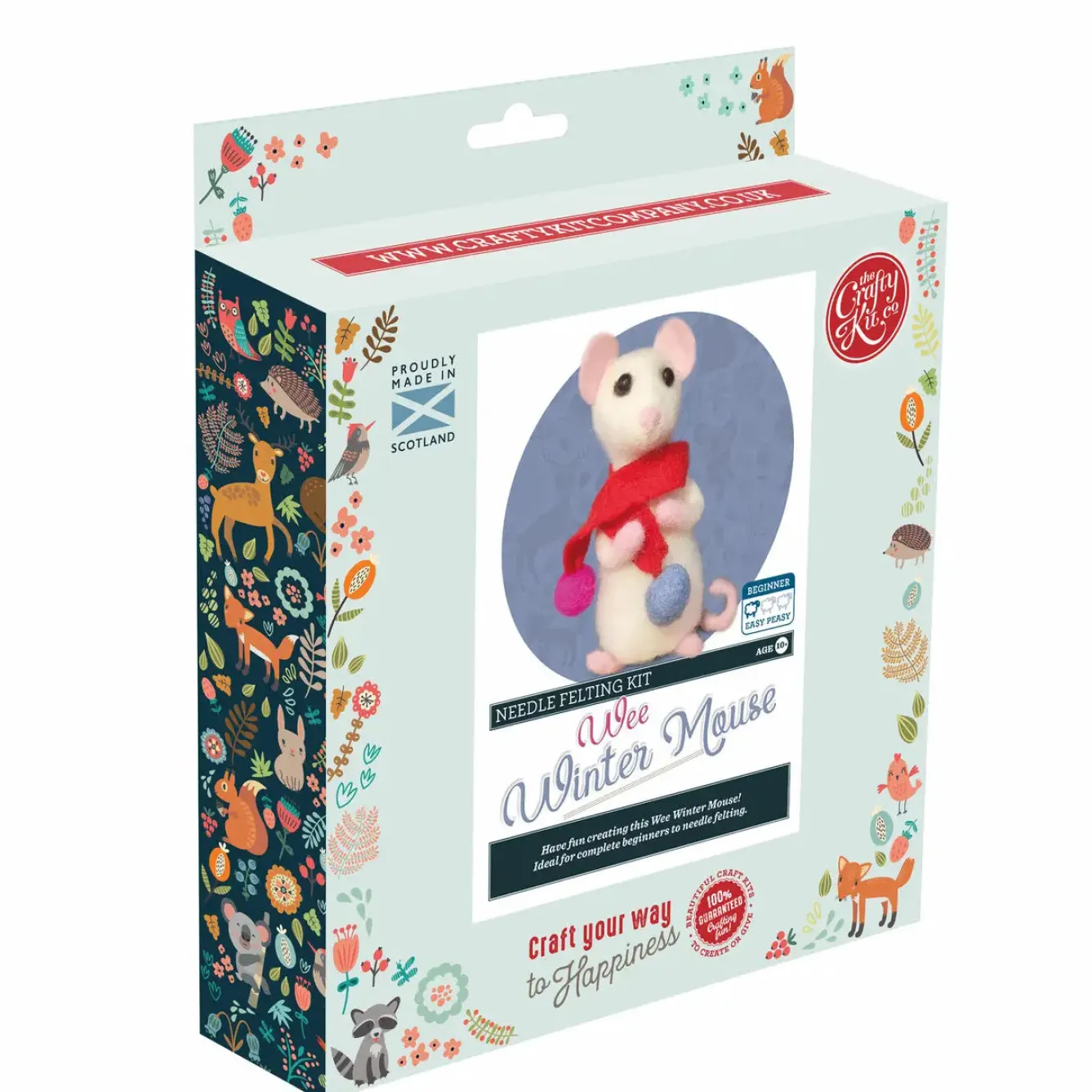 The Crafty Kit Co. Wee Winter Mouse Needle Felting Kit- Crafts