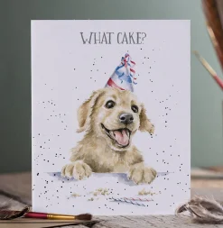Wrendale Designs 'What Cake?' Birthday Greetings Card- Greeting Cards