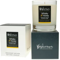 The Highland Soap Company Whisky & Honey Natural Soy Wax Candle- Home Fragrance