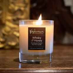 The Highland Soap Company Whisky & Honey Natural Soy Wax Candle- Home Fragrance
