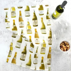 Corinne Alexander White Burgundy Tea Towel by- Tea|Tea Towels