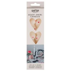 Ginger Ray White Heart Pattern Twisted Candles- Valentine's Day|Seasonal Decor