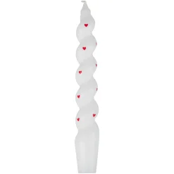 Ginger Ray White Heart Pattern Twisted Candles- Valentine's Day|Seasonal Decor