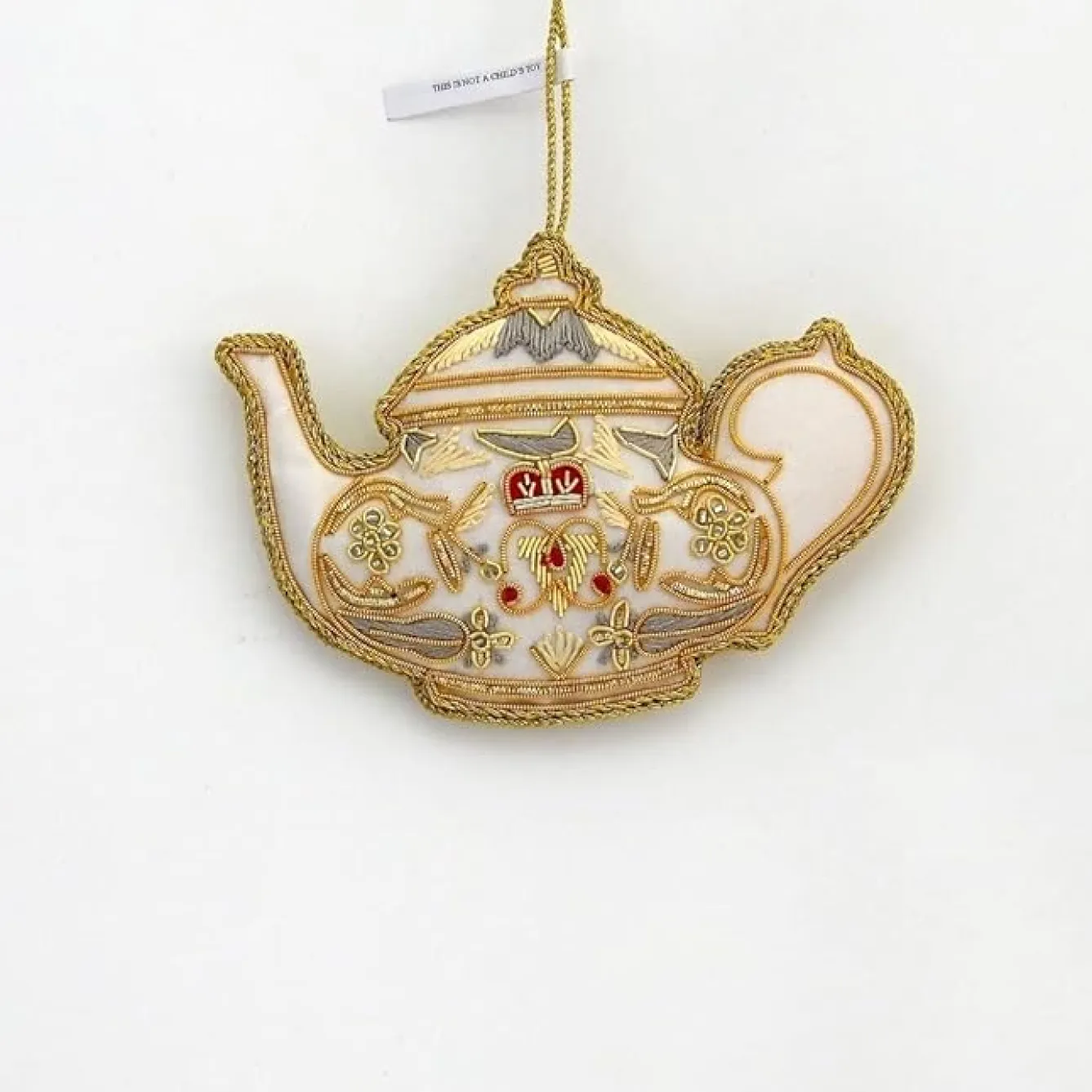 Tinker Tailor White Teapot Decoration by London- Christmas Decorations|Seasonal Decor