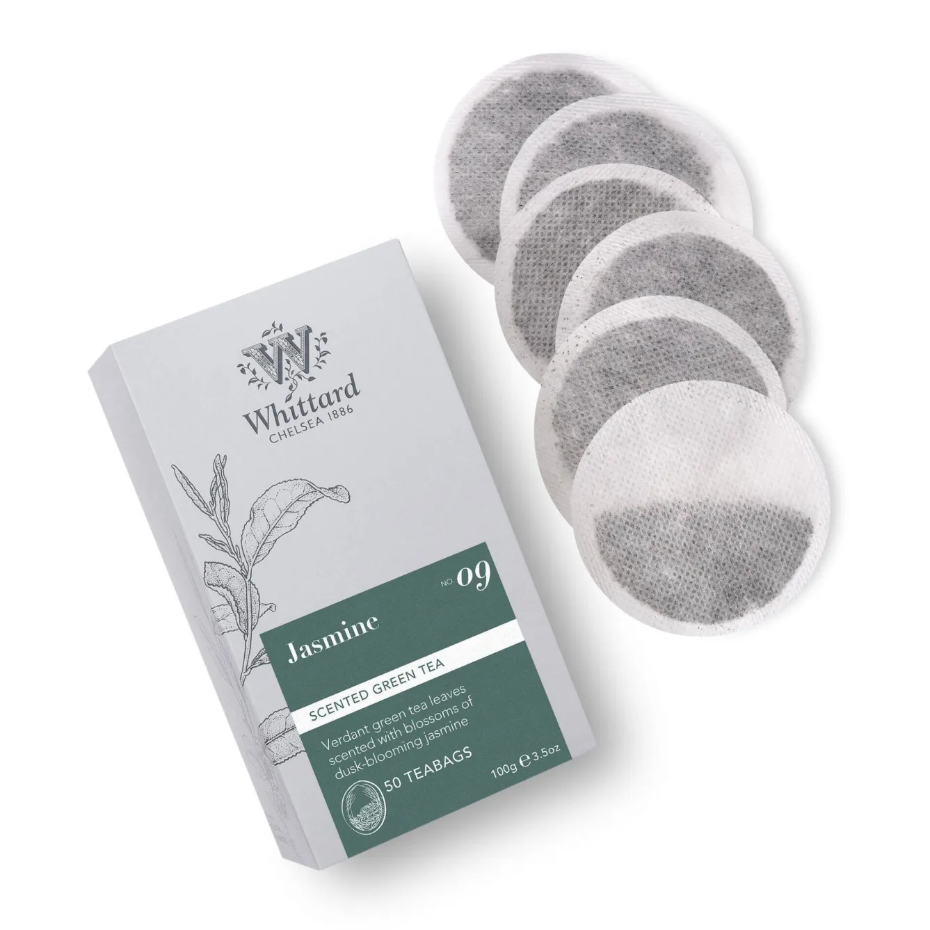 Whittard of Chelsea Whittard Classic Jasmine Tea 50 Traditional Teabags Plastic Free- Tea