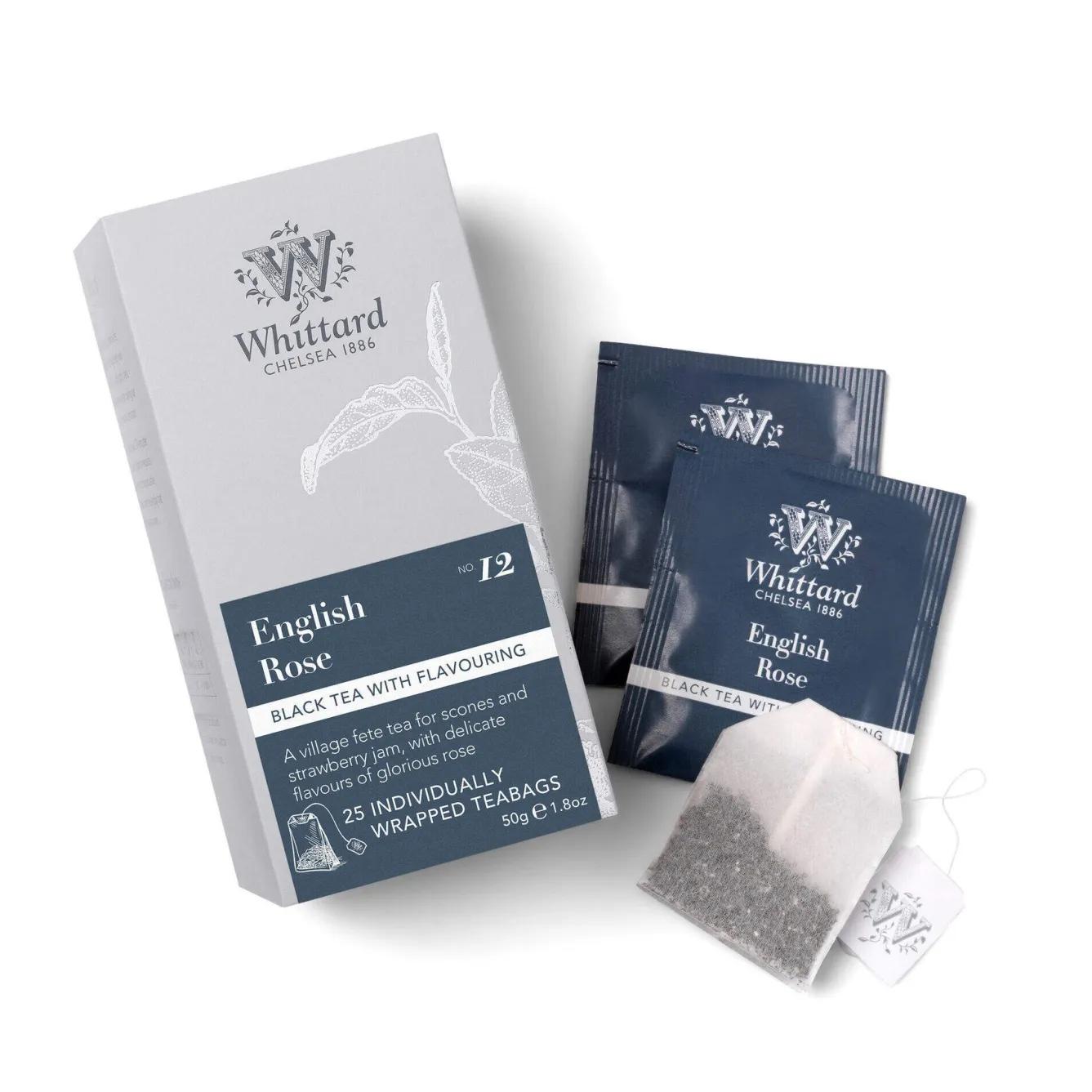 Whittard of Chelsea Whittard Silver English Rose Individually Wrapped Teabags- Tea