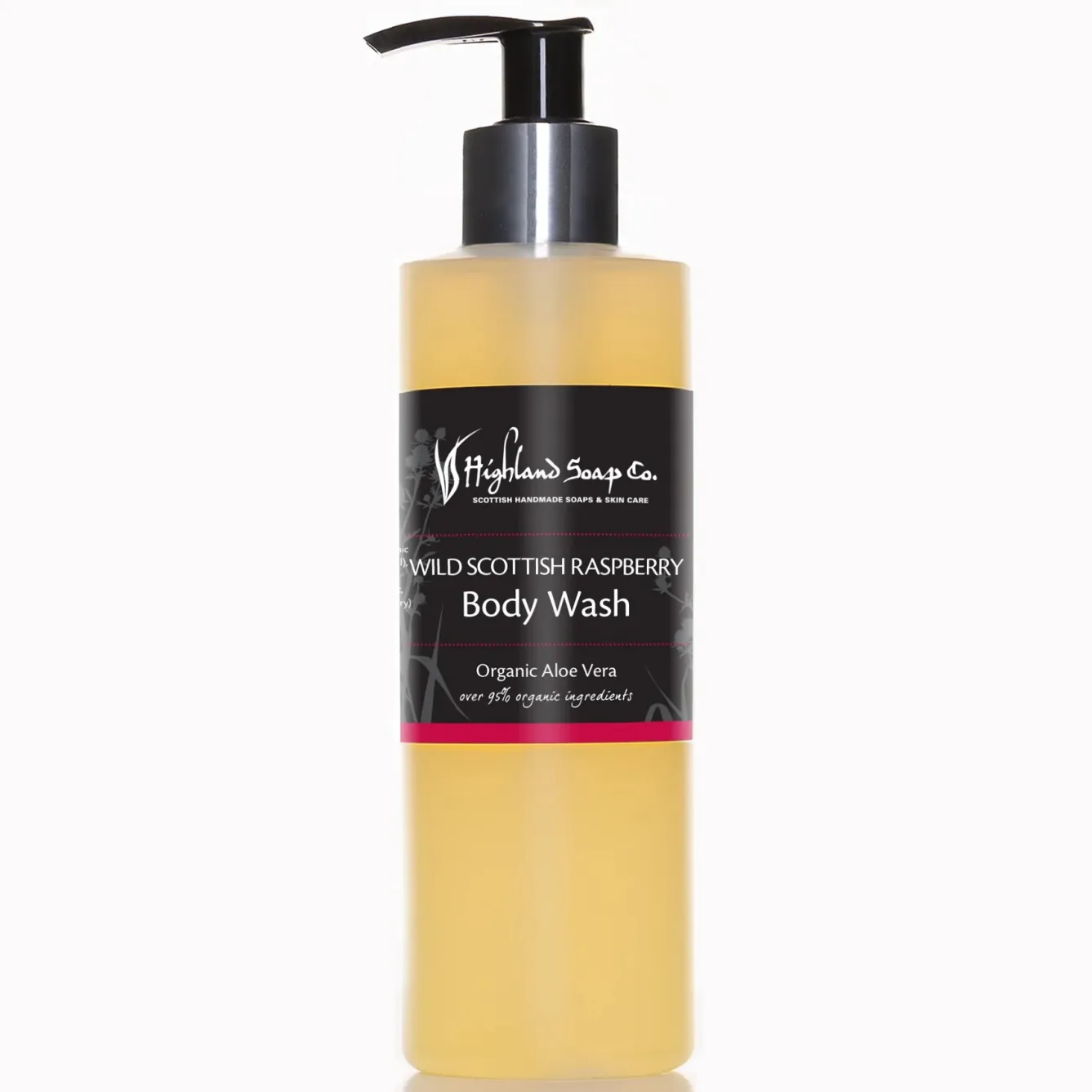 The Highland Soap Company Wild Scottish Raspberry Aloe Vera Body Wash 250ml- Soaps & Lotions