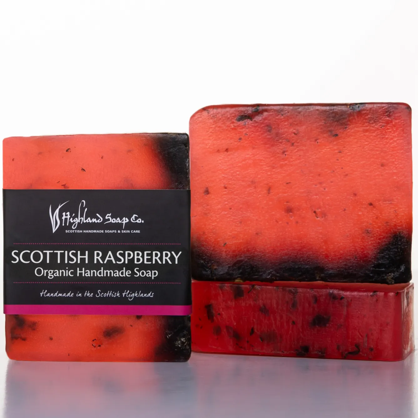 The Highland Soap Company Wild Scottish Raspberry Organic Glycerin Soap 150g- Soaps & Lotions