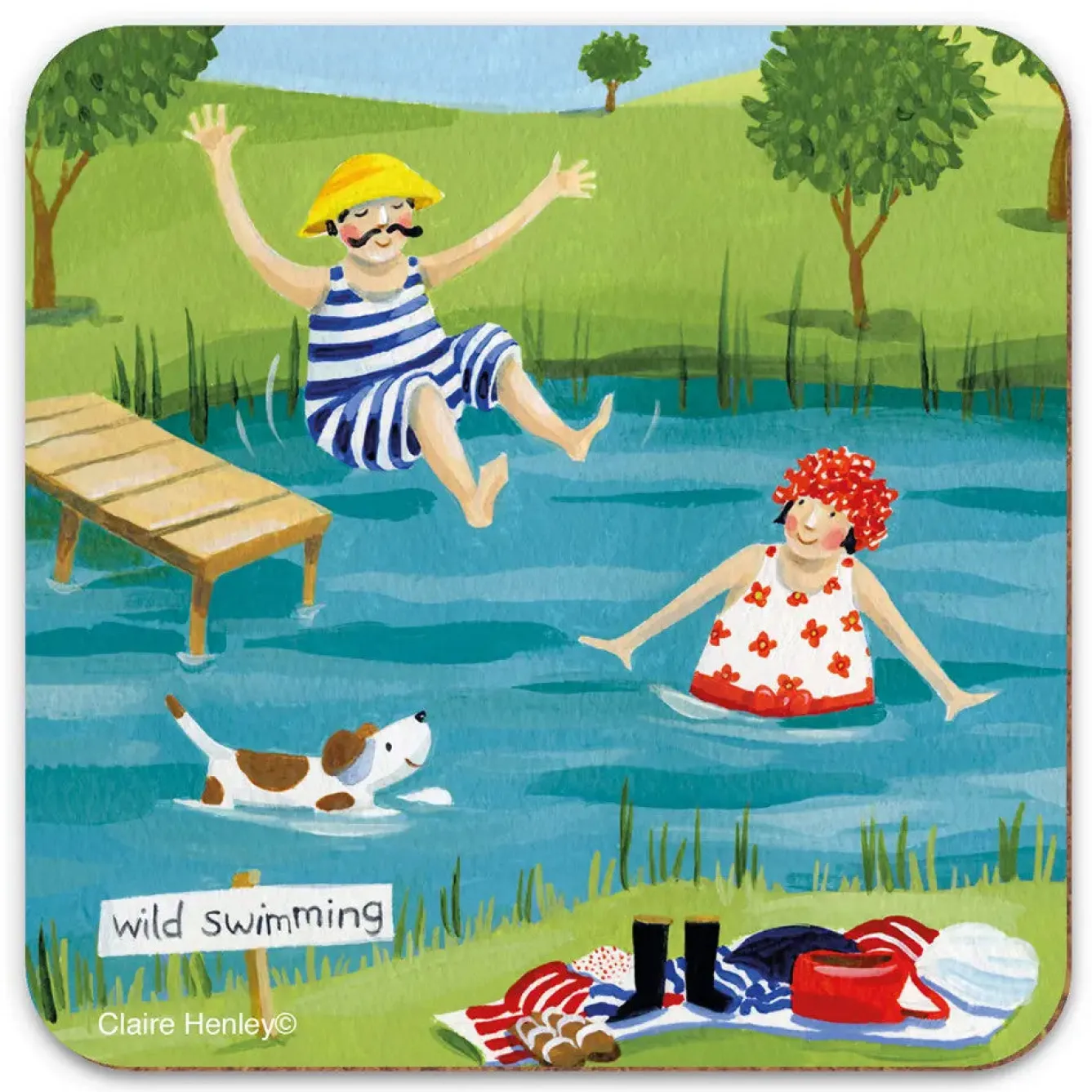 Emma Ball Wild Swimming Coaster- Tea|Coasters