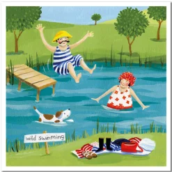 Emma Ball Wild Swimming Greetings Card- Greeting Cards