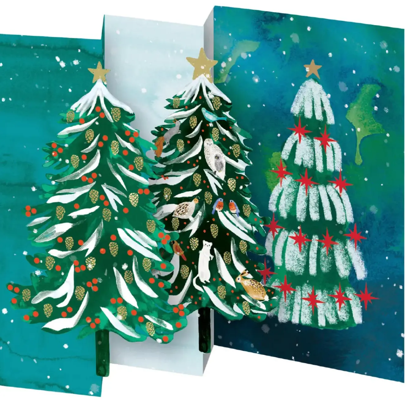 Roger La Borde Wild Winter Forest Tri-fold Card Pack- Christmas Decorations|Christmas Cards