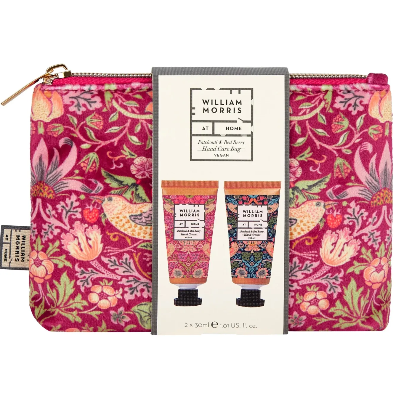 William Morris Strawberry Thief Hand Care Bag- Soaps & Lotions