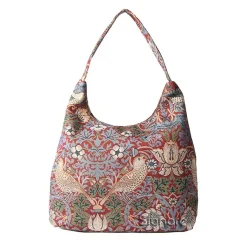Signare William Morris Strawberry Thief Red Hobo Bag- Bags
