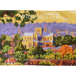 Town Towels Winchester (view from St Giles Hill) Tea Towel- Tea|Tea Towels