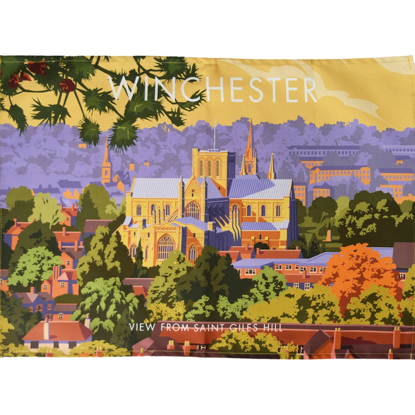 Town Towels Winchester (view from St Giles Hill) Tea Towel- Tea|Tea Towels