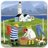 Emma Ball Windy Washing Day Coaster- Tea|Coasters