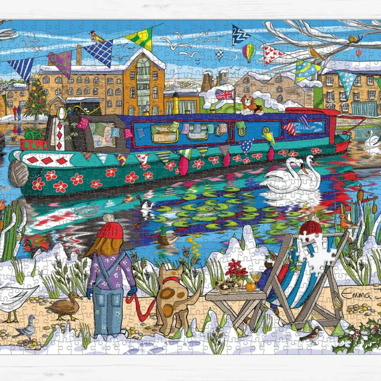 GB Jigsaws Ltd Winter Canal 1000 Piece Jigsaw Puzzle- Puzzles