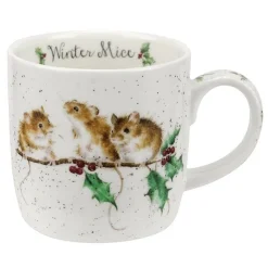 Wrendale Designs 'Winter Mice' Small Bone China Mug (11oz)- Animals|Animals